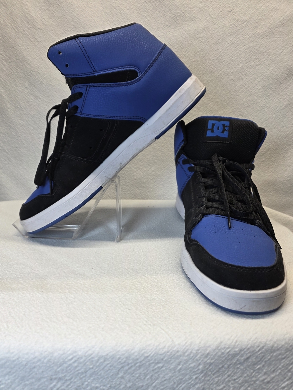 DC Skater Cure Casual Men's High-Top Sneaker in Black and Royal Blue Shoes Sz 11 - Picture 2 of 9